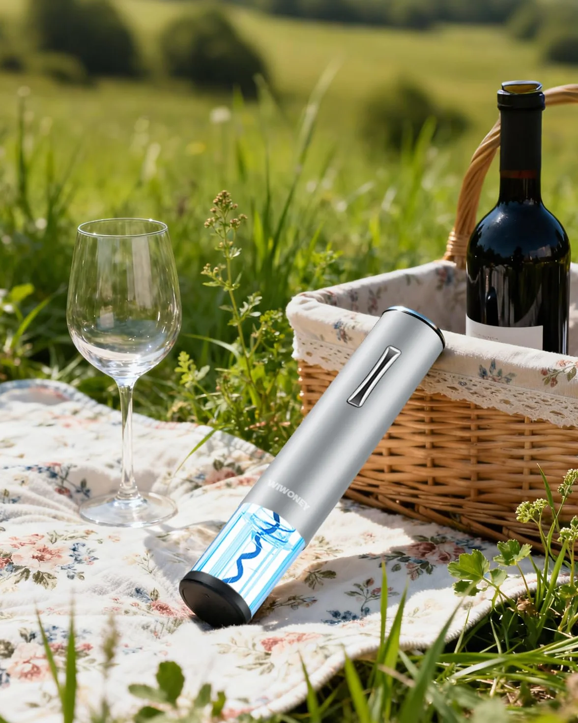 Cavatappi Elettrico Ricaricabile in Acciaio INOX, Apribottiglie Elettrico Professionale con Dispositivo di Rimozione Della Iamina e Cavo di Ricarica Micro USB