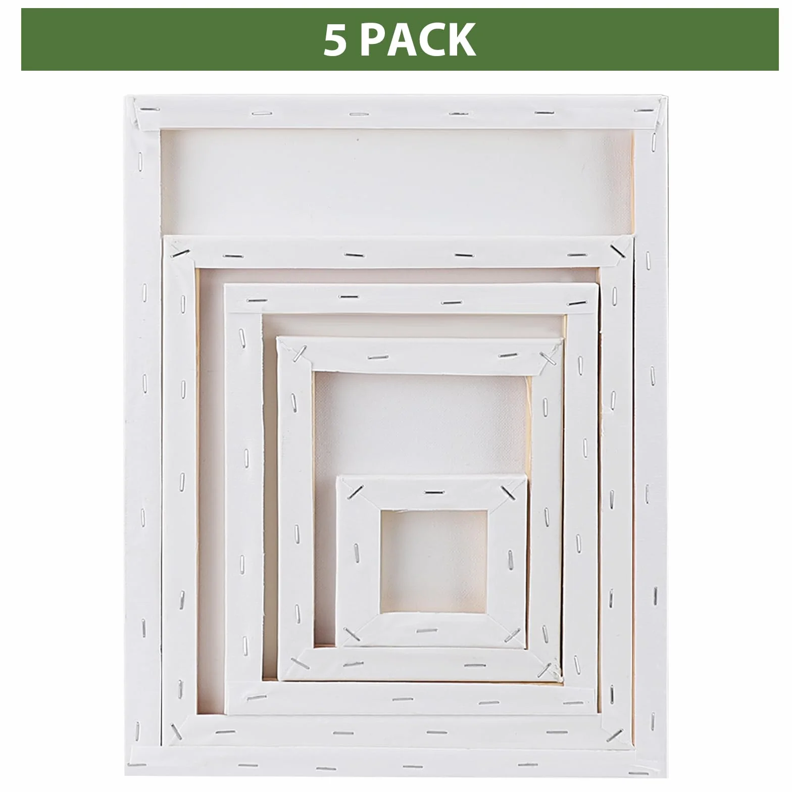 Set Di 5 Tele Per Dipingere, Telaio Per Quadri, In Cotone 100%, Per Colori Acrilici, Artisti, Dilettanti, Principianti E Bambini (10x10,15x20,20x25,25x30,30x40 cm)