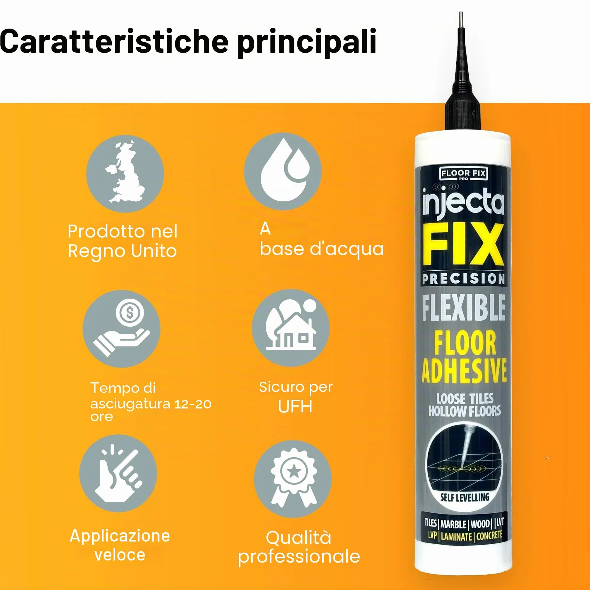 Inject-A-Fix 300 ml Da Floor-Fix Pro - Adesivo Flessibile Autorivestente Forte - Fissa Piastrelle Allentate E Pavimenti Cavi - Include Un Beccuccio Regolabile Precision Da 2 Mm (1) (1)