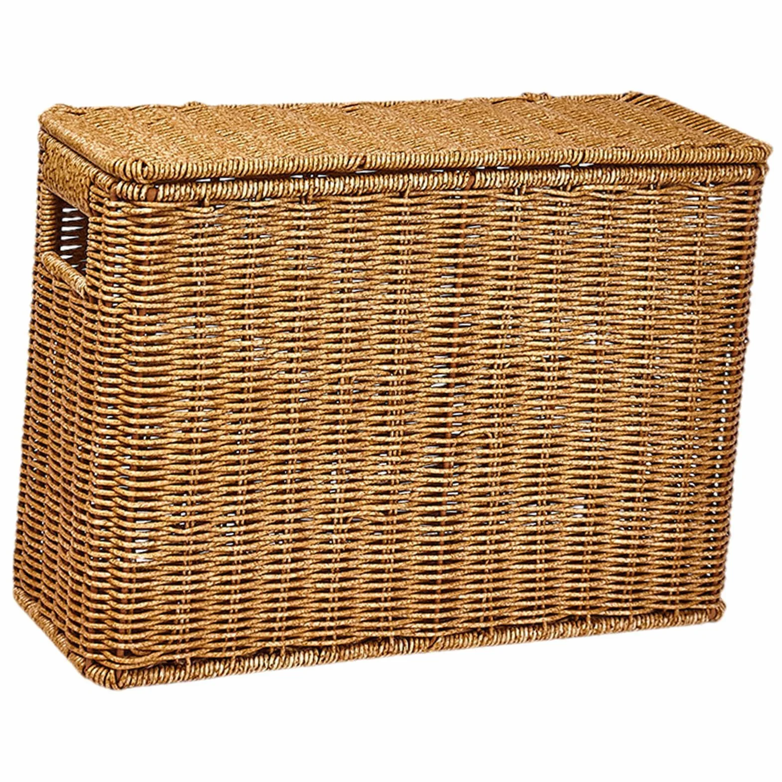 Gralara Cestino Stretto Portaoggetti, Cestino Portaoggetti Intrecciato in PP, Porta Riviste per Cucina, Camera da Letto, Cameretta, Salotto e Ufficio, S (38 x 15 x 27 Cm)