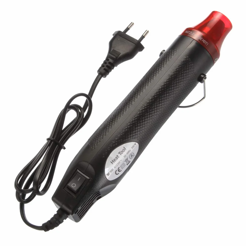 Mini pistola ad aria calda elettrica 300 W Mini Shrink Heat Tool Embossing Powder Set asciugacapelli temperatura pistola ad aria calda applicazione fai da te per pittura ad asciugatura in gomma