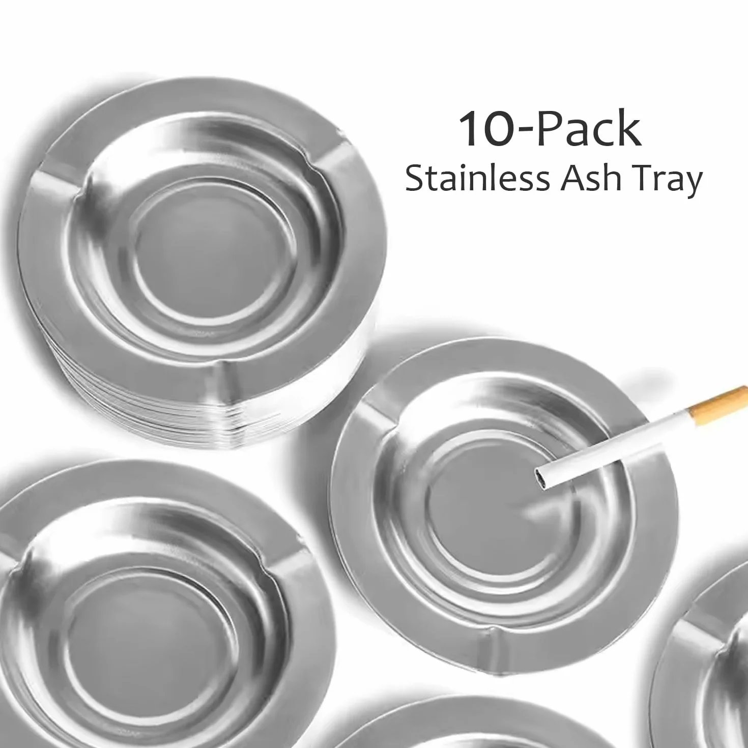 Posacenere in acciaio inox usa e getta confezione da 10, portatile per interni/esterni