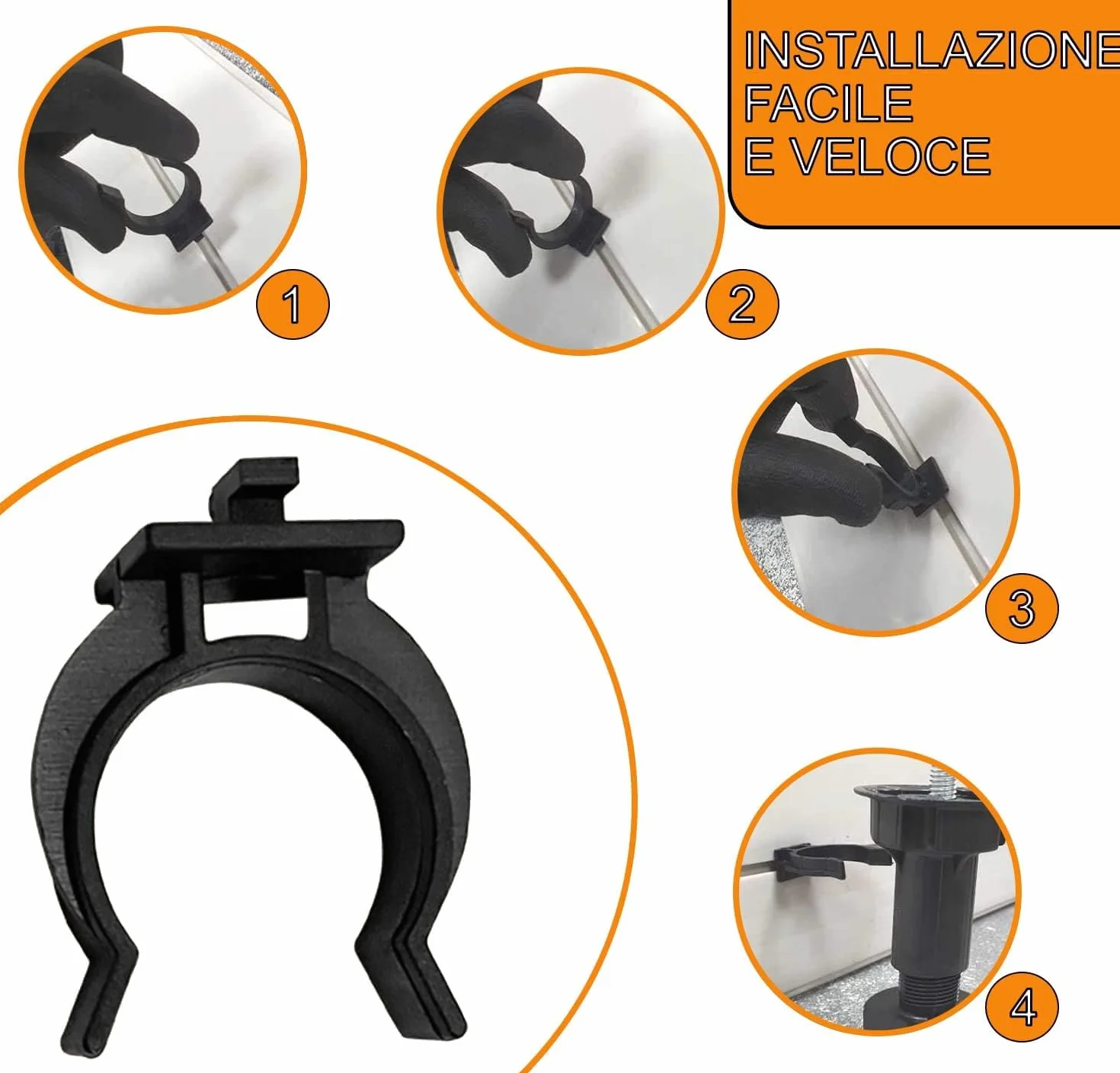 Ganci per Zoccolo Cucina Universali - Gancio Battiscopa Zoccolino Cucina - Facili da installare (ABS, 8 pezzi)