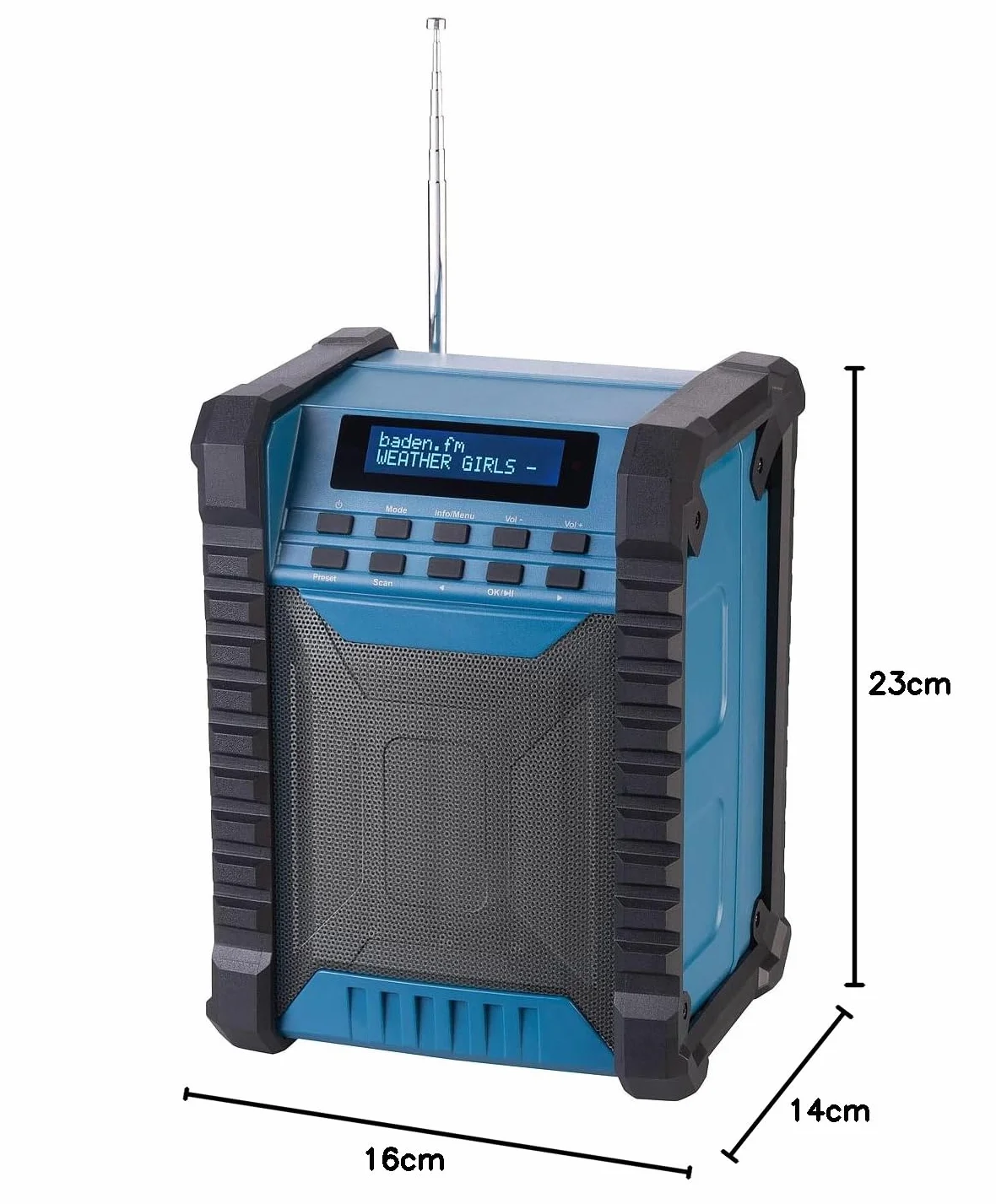 auvisio Radio da Esterno: Radio da Cantiere Dab+/FM, Bluetooth, 80 W di Potenza di Picco (Dab con Batteria, Cantiere, pc)