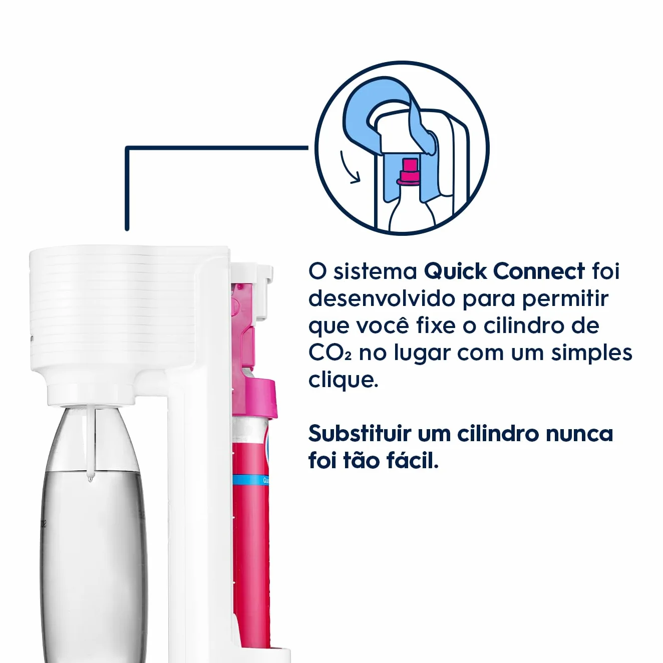 Sodastream Gaia Gasatore bianco con bottiglia lavabile in lavasoviglie e cilindro Co2
