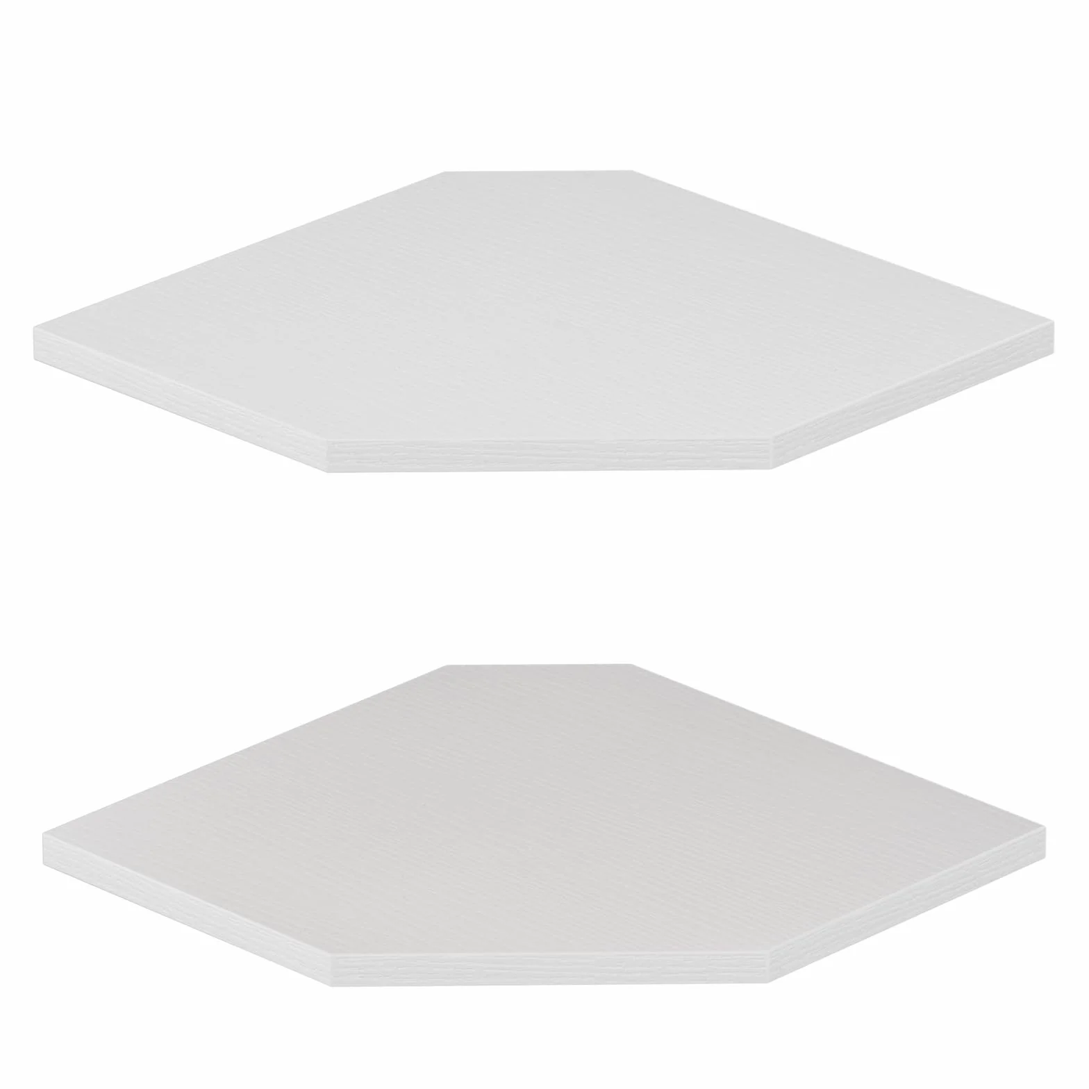 JJL Set di 2 Mensole Angolari da 30 cm, da Parete, con Foro per Filo, 33,7 cm di Profondità, Mensole da Parete per Decorazione Angolo Parete del Soggiorno, Bianco
