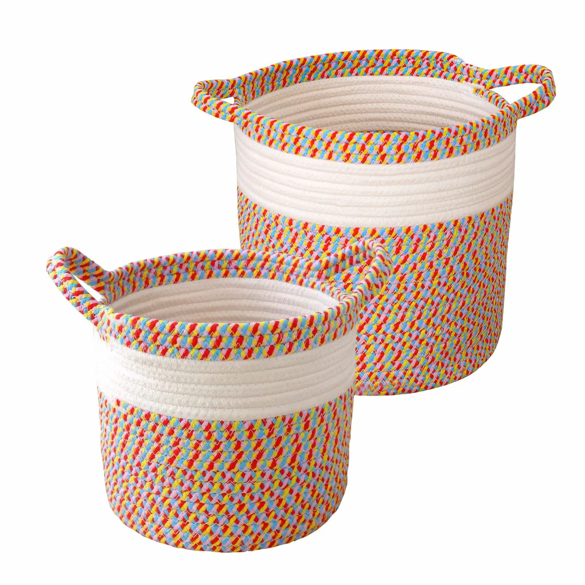 Pratico cestino per riviste e giornali per la vostra casa – ideale per 2 caselle di posta in bagno per quattro persone – lavoro a maglia dal armadietto – Dimensioni: 25 x 25 cm e 20 x 20 cm