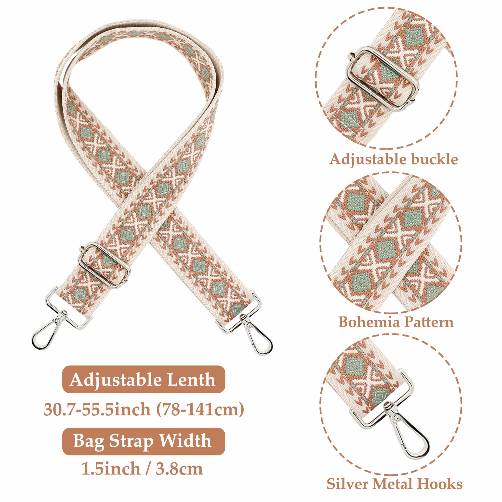 Tracolla per borsa regolabile in stile boho
