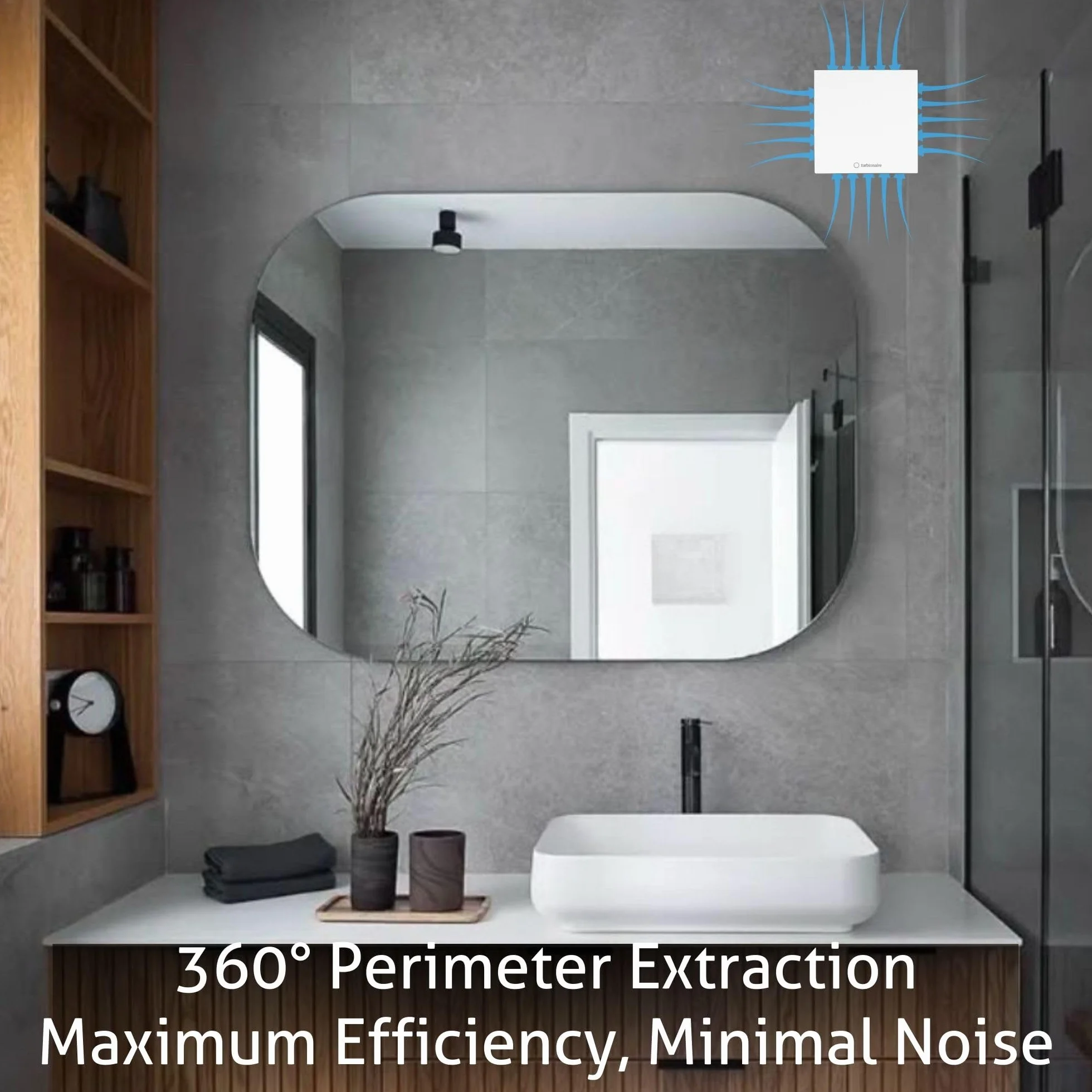 Turbionaire Arte 100SW Aspiratore Bagno 100 mm Valvola di Non Ritorno IPX4 Bianco