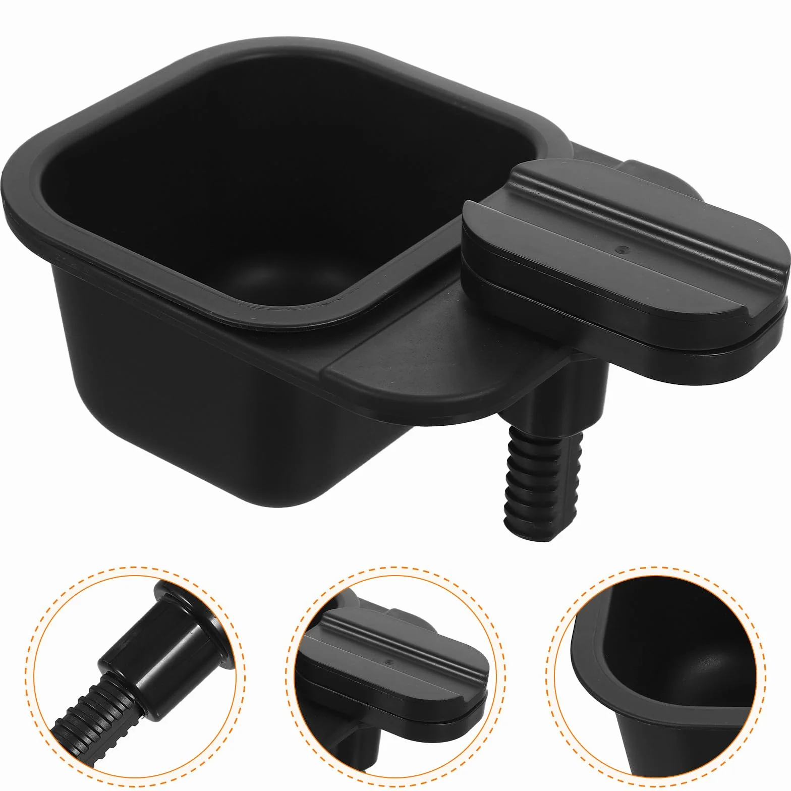 CALLARON Cestino Spazzatura da Tavolo Rotante in Abs Nero Design Semplice e Morsetto Versatile per Cucina e Ufficio, Contenitore Compatto per Rifiuti Domestici