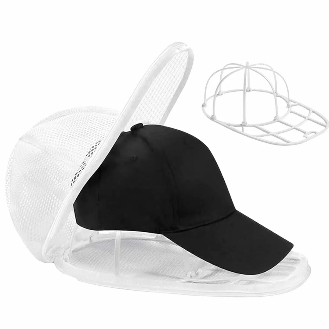 Kit Lavaggio Cappelli da Baseball: Borsa a Rete Protettiva e Supporto Pieghevole per Lavatrice e Lavastoviglie, Protezione Anti-deformazione
