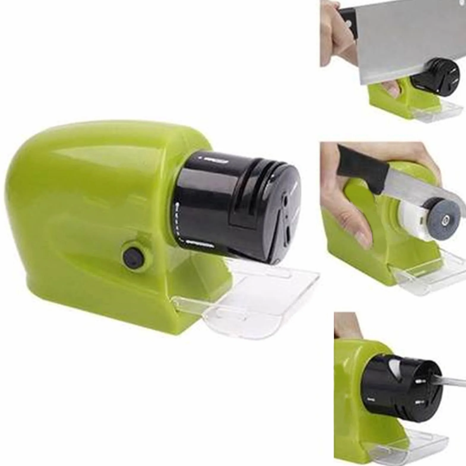 Electric Knife Sharpener, Automatic Knife Sharpening Machine for Kitchen Use, Swifty Sharp Black Quick Sharpening Tool No Battery Required
