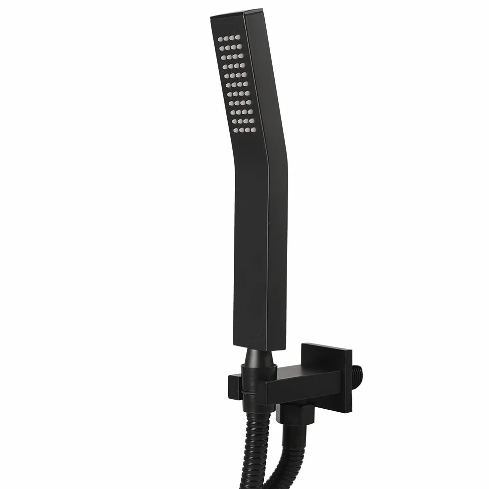 Soffione Doccia, G1/2pollice Kit Doccia per Soffione per Doccia con Soffione a Pressione per Bagno (Nero)