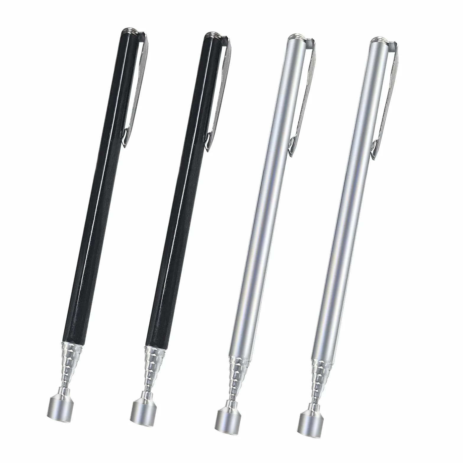 4 Pezzi Penna Magnetica Telescopica,Asta Telescopica Portatile e Magnetica,Allungabile Fino a 65,5 cm,Strumento di Raccolta Magnetico in Acciaio inox per Trovare Chiavi,Monete,Viti