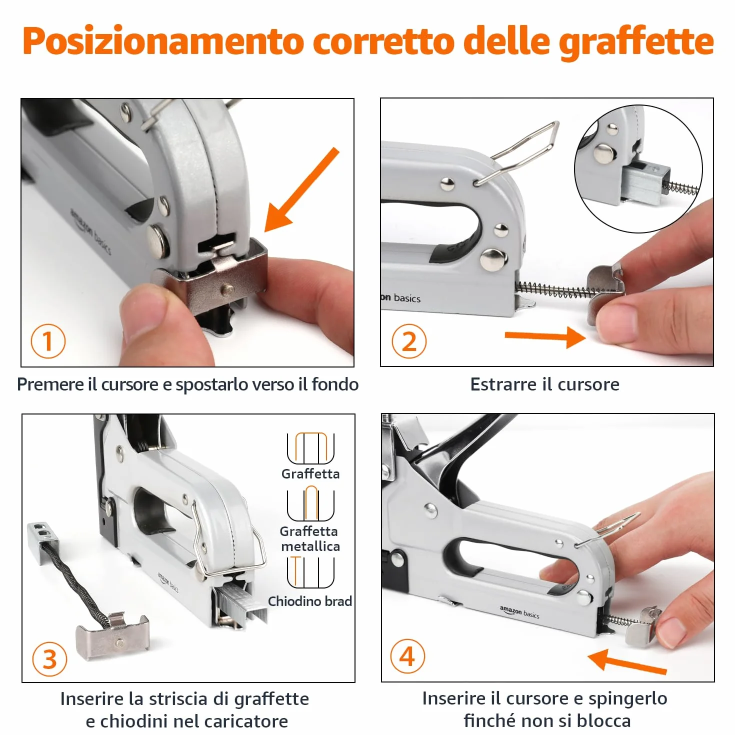 Amazon Basics Graffettatrice robusta, sparapunti 3 in 1 con 600 graffette, per tappezzeria, riparazioni domestiche, falegnameria, decorazioni e mobili, Grigia