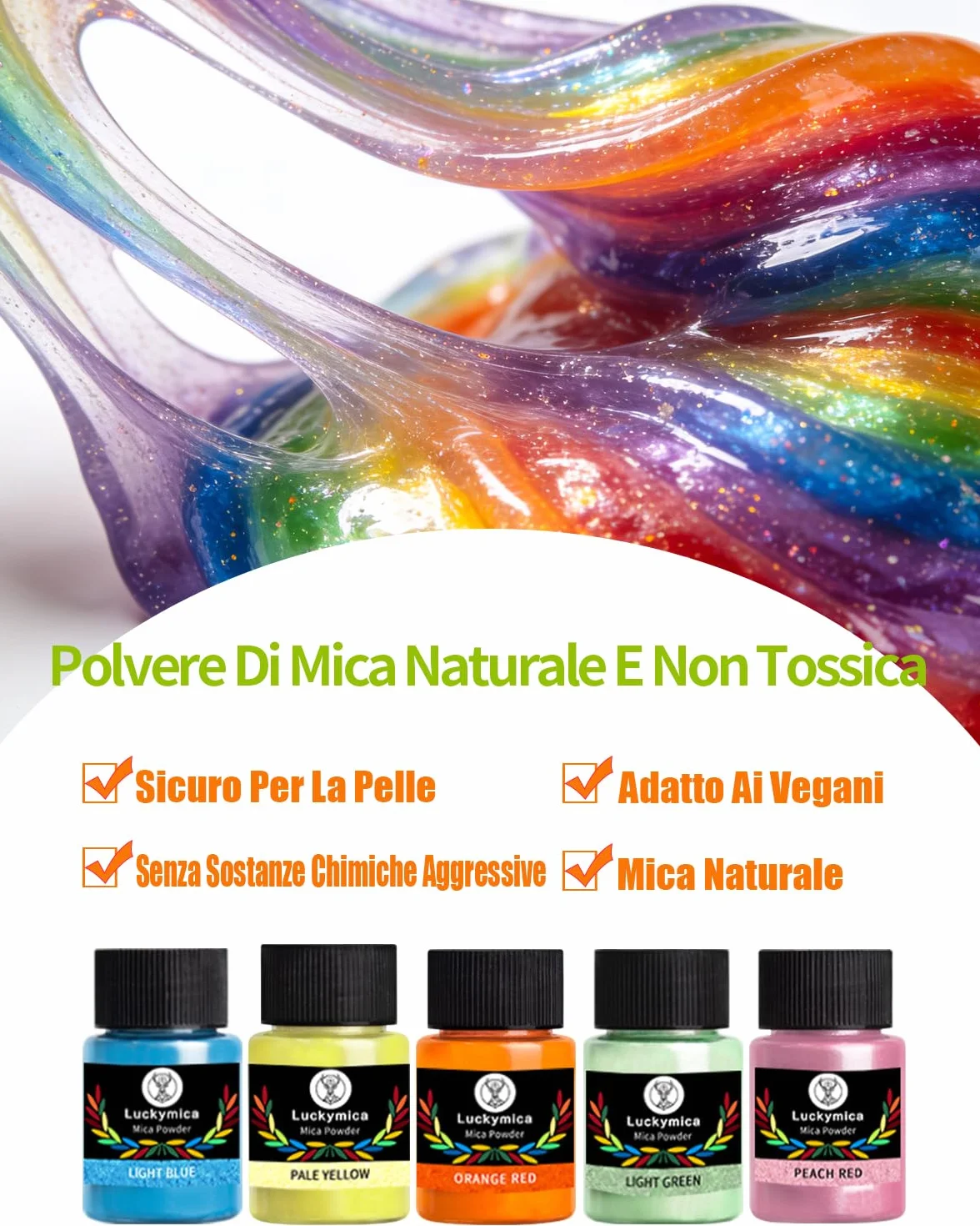 Polvere di Mica 36 Colori, Set di Pigmenti Perlescenti da 20 ml per Resina Epossidica, Sapone Artigianale, Bombe da Bagno, Candele, Lucidalabbra, Nail Art e Hobby Creativi DIY
