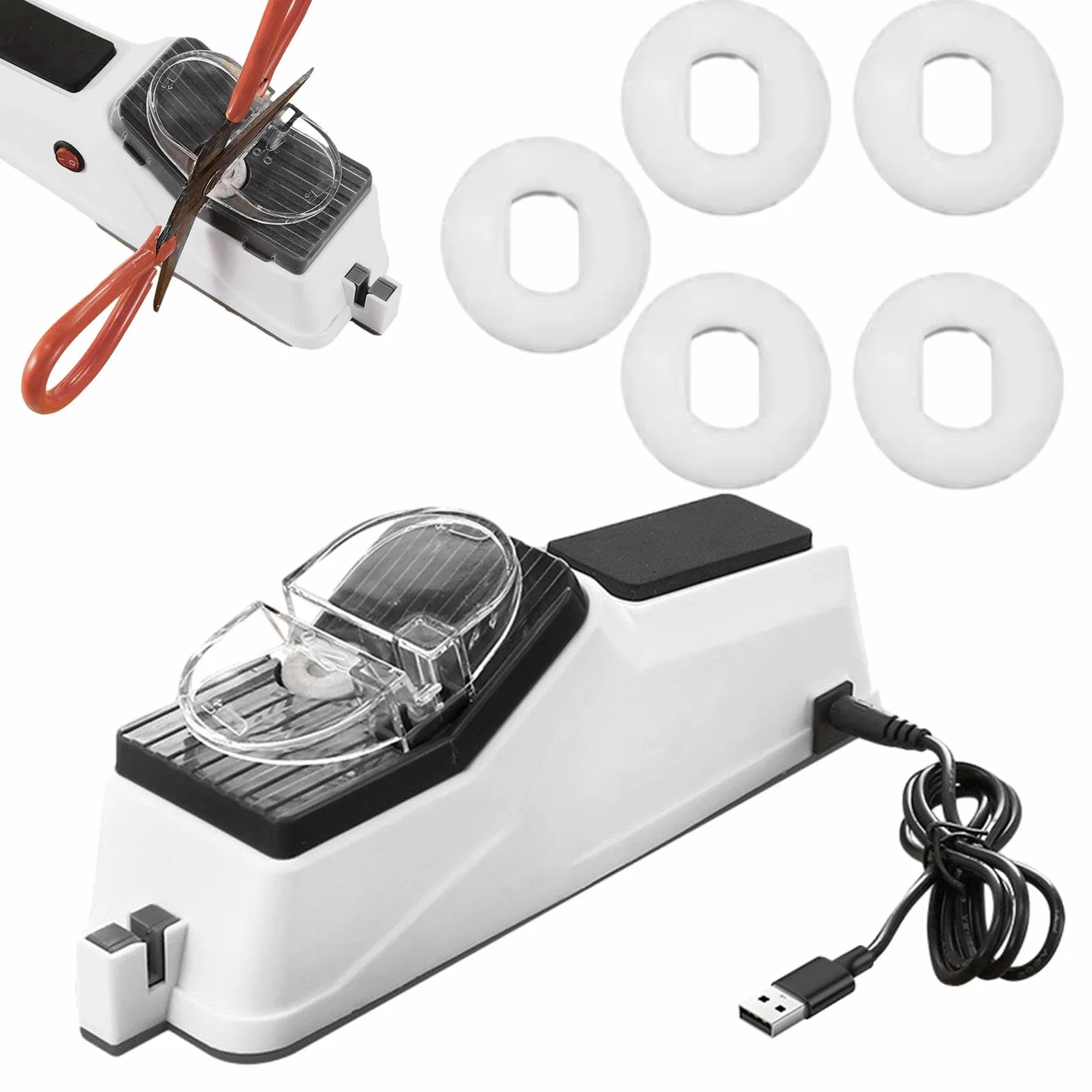 Affilacoltelli |. Affilacoltelli automatico multifunzionale, utensili da cucina Affilacoltelli elettrico per affilare e lucidare 5 secondi con copertura protettiva aiuta a mantenere gli utensili da