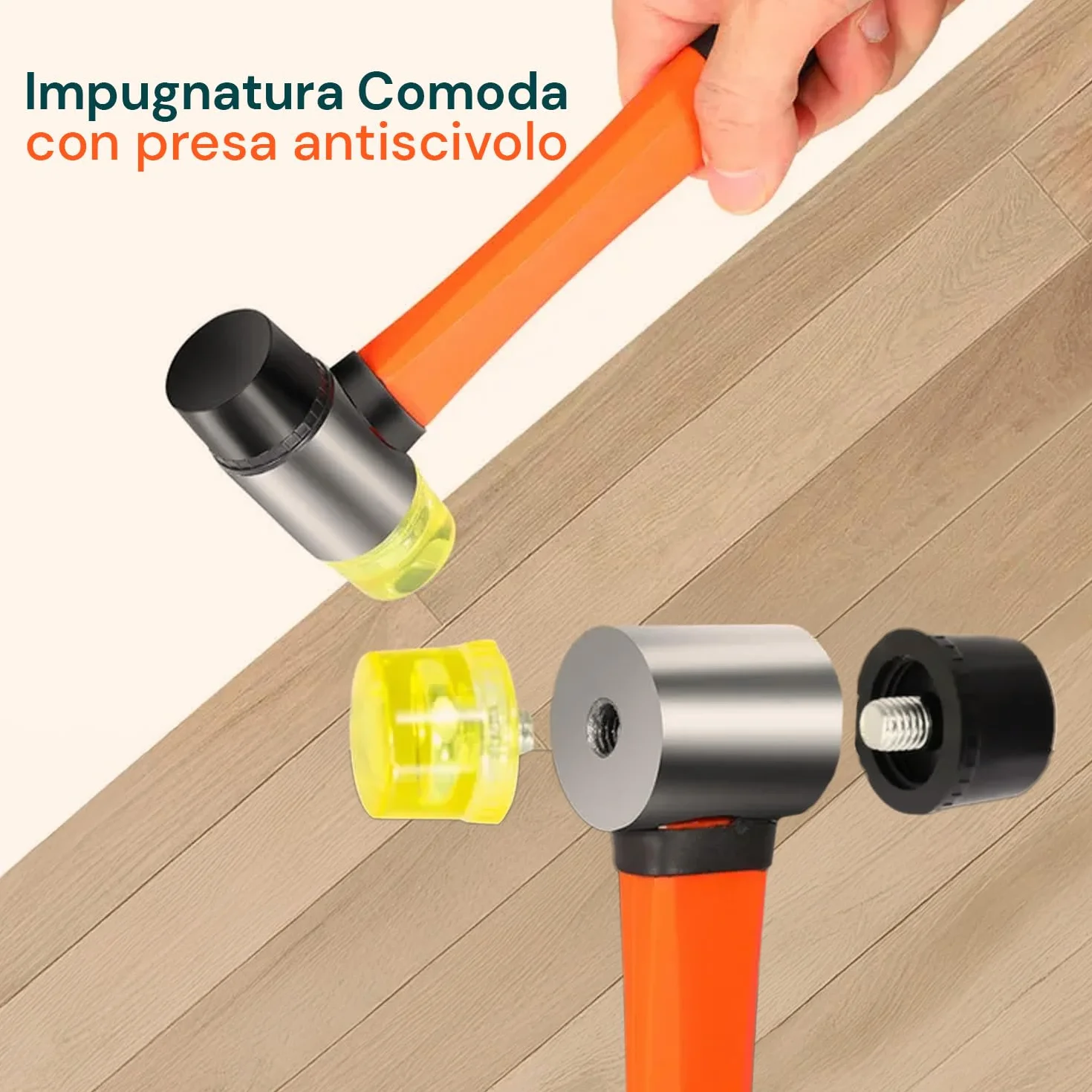 Avilia – Kit 43 Pezzi per Pavimento Laminato con Martello Ergonomico, Distanziatori a Cuneo, Blocco di Battuta e Tiralame per Installazione Fai-da-Te Precisa e Ordinata