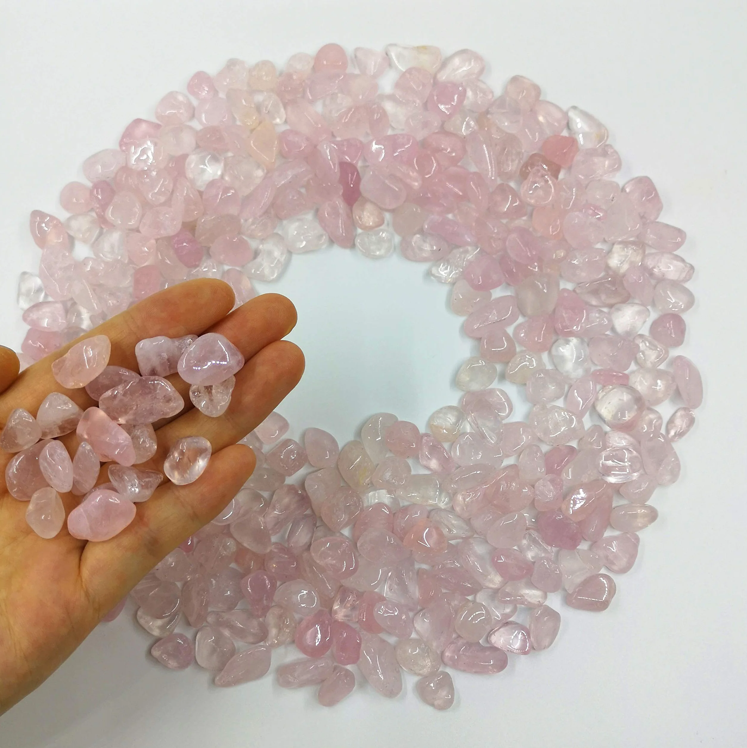 Mina Heal Collezione di pietre chakra, cristalli curativi lucidati, quarzo rosa 450 g