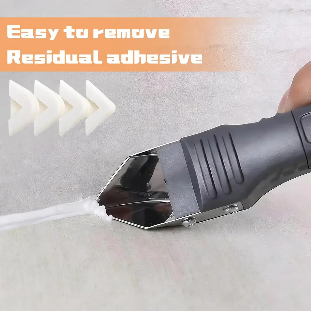 1 Raschietto Silicone Professionale 5 in 1 con 4 Testine, Kit Strumento per Calafataggio e Rimozione, Ideale per Piastrelle, Vetro, Piani di Lavoro in Cucina e Bagno