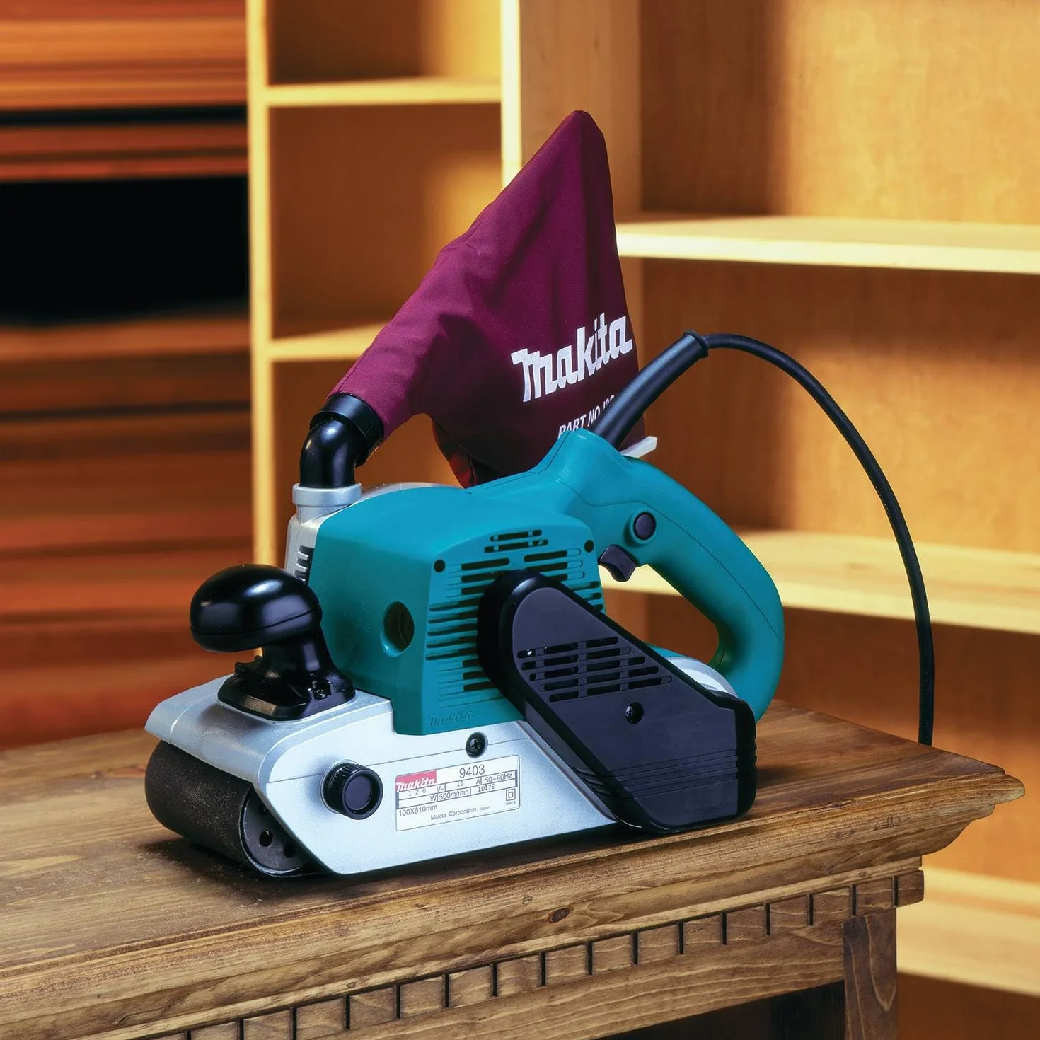Makita 1200 9403-Levigatrice a Nastro 100x610 mm 1200W 500 m/min 5.7 kg, 1200 W, 120 V