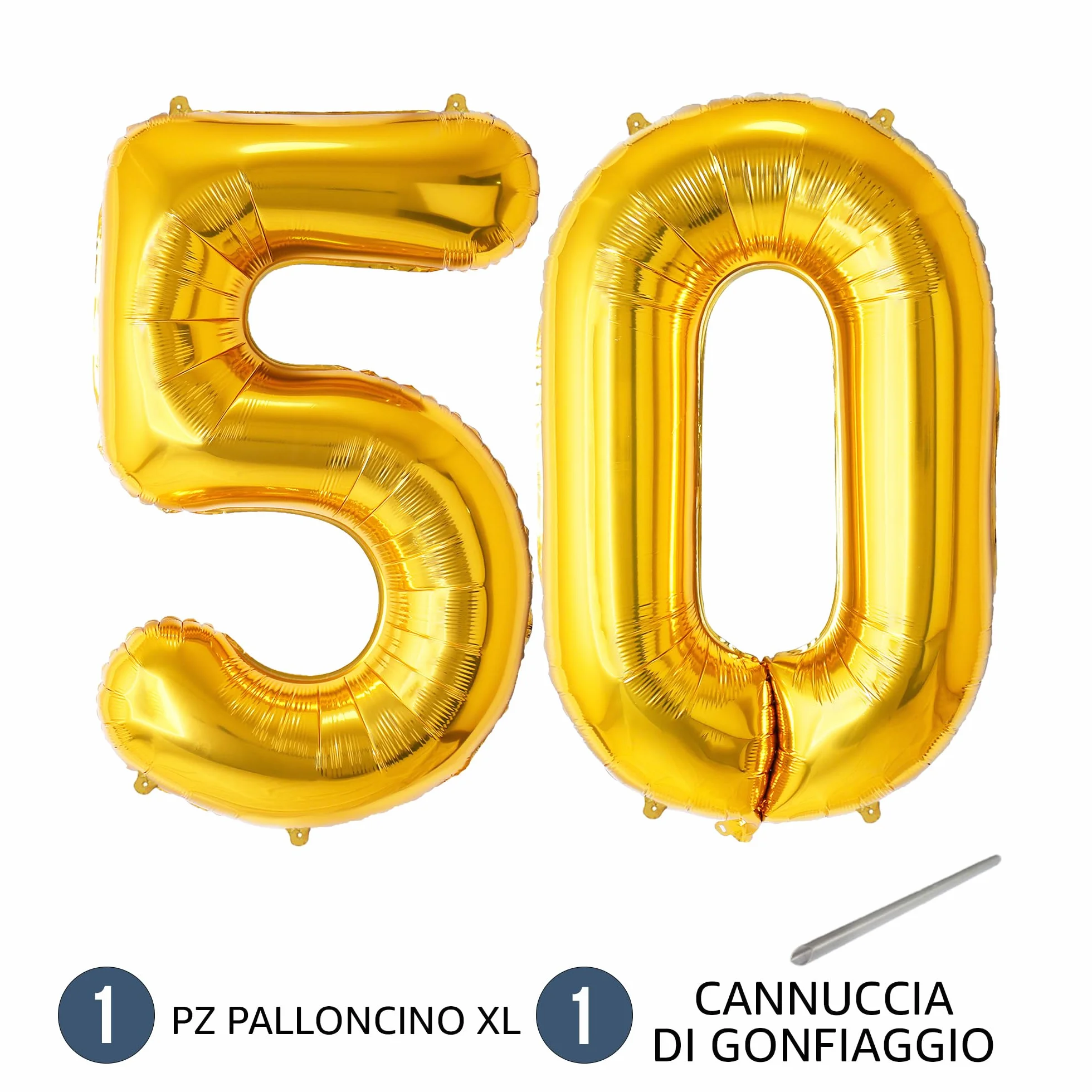 FUNFEST Palloncini 50° Compleanno Oro 100cm