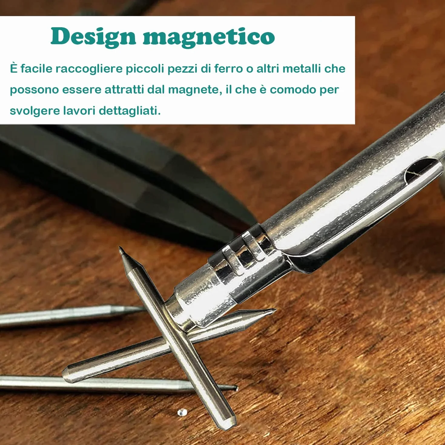 Penne Scriber Professionali (4 Pezzi), Punta in Carburo di Tungsteno, per Incisione Precisa su Acciaio Inox, Vetro, Ceramica, con Clip e Magnete (Argento)