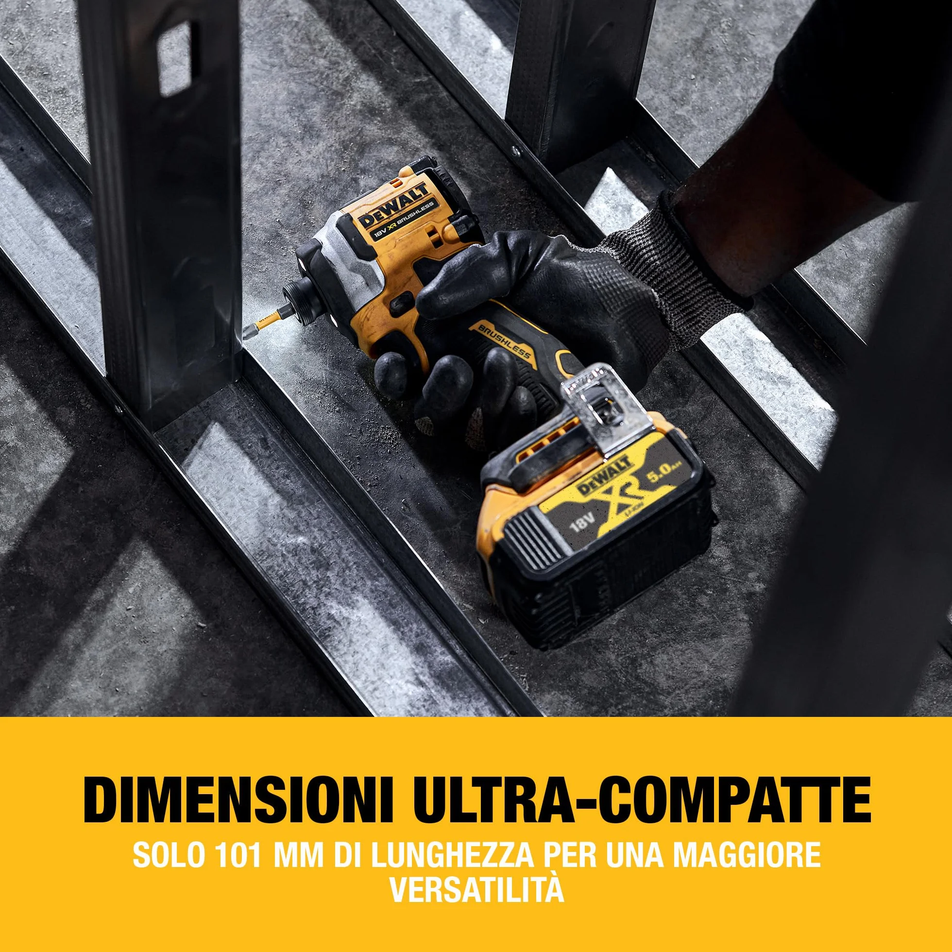DEWALT Avvitatore a Impulsi Compatto Senza Spazzole 18V XR DCF850N-XJ