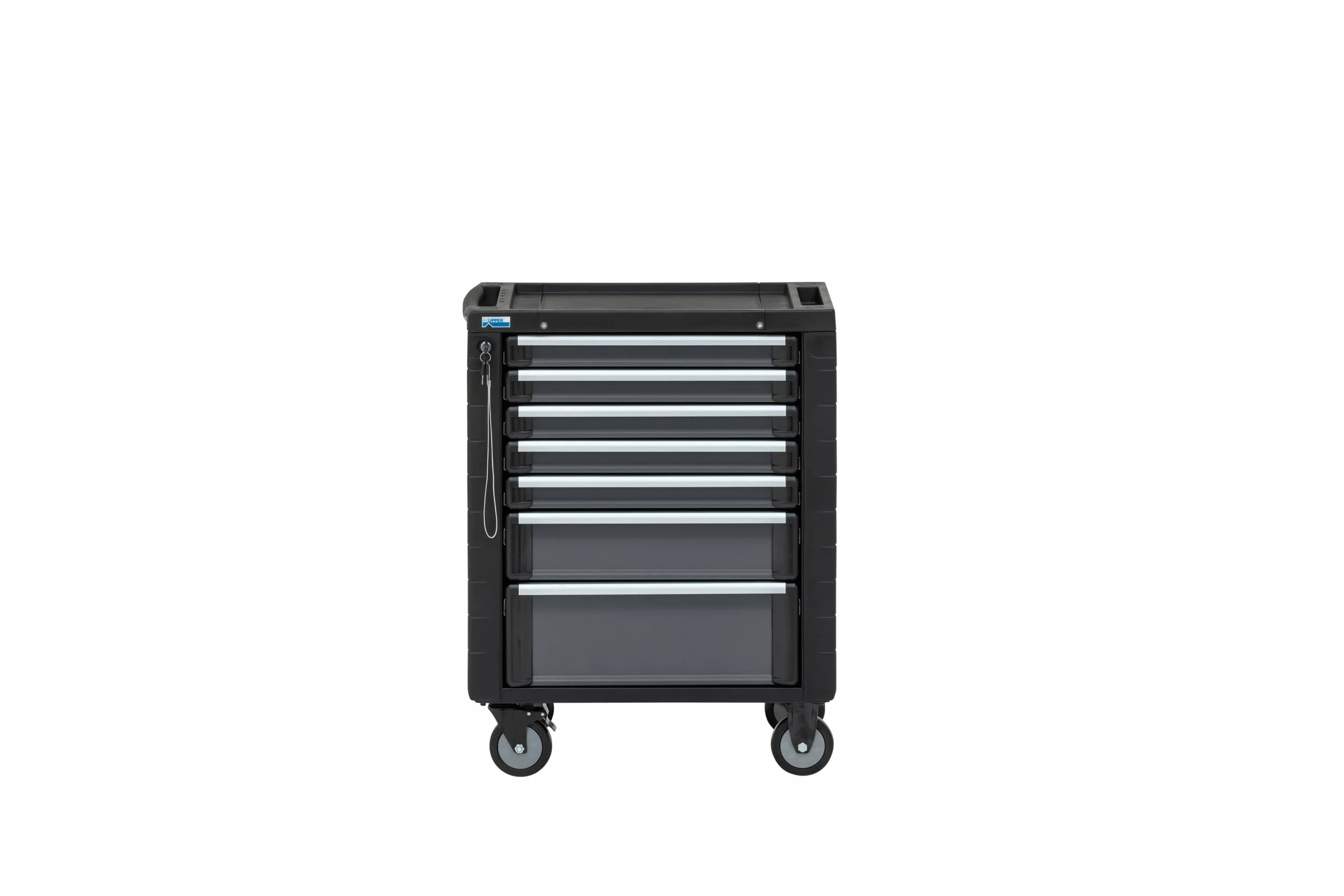 Küpper Carrello portautensili, 7 cassetti, serratura centrale, portata 210 kg, 1 rotolo bloccabile (antracite)