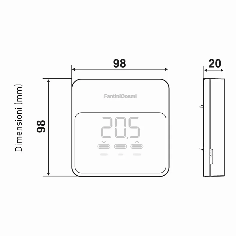 C900QS CRONOTERMOSTATO COLOR SABBIA WIFI SMART BASE QUADRATA A BATTERIA PARETE FANTINI COSMI