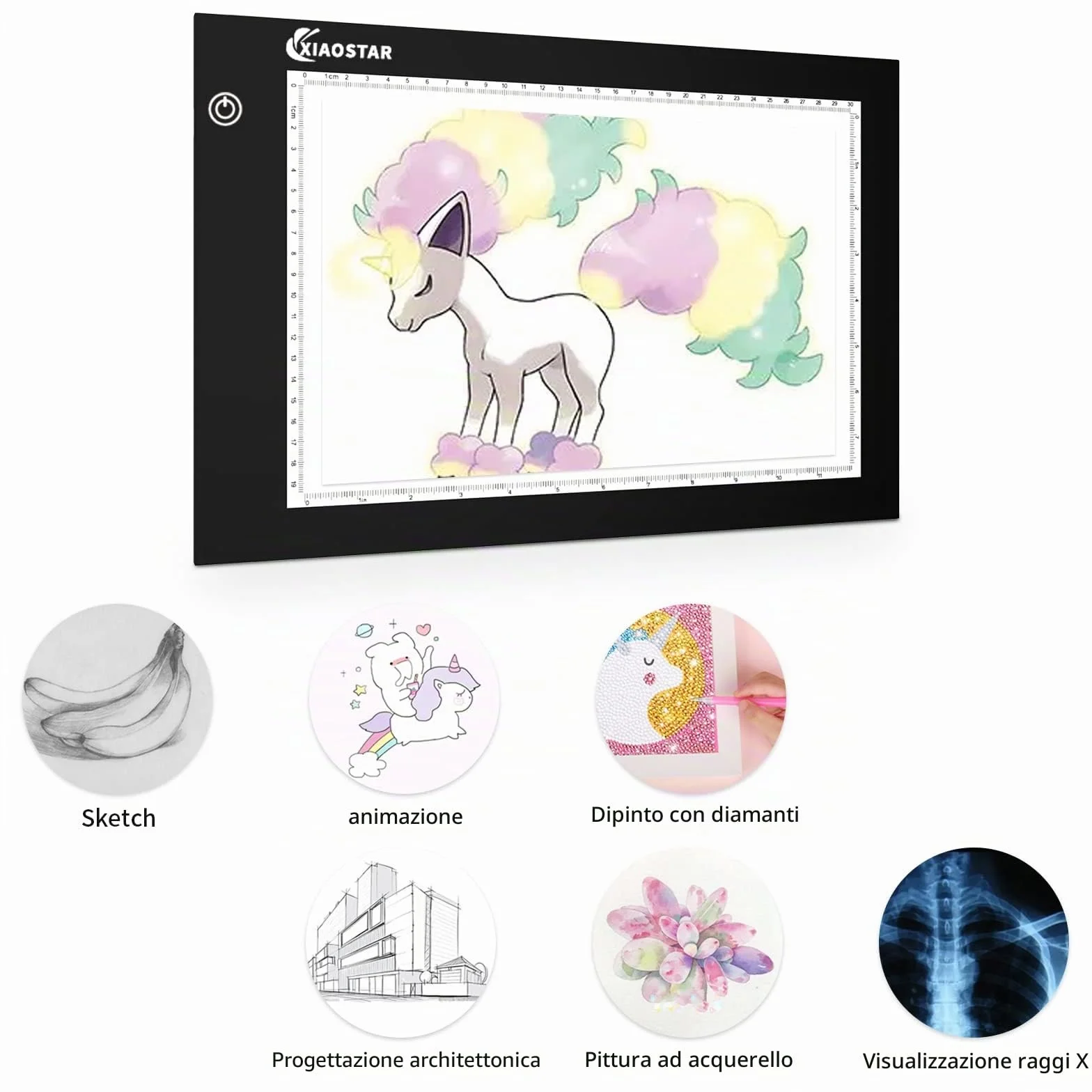 XIAOSTAR A4 LED Tavoletta Luminosa Copia Board Super Sottile Light Box Disegno Pad Tavolo Tracciante Cavo Type-c interfaccia Luminosità Regolabile per Artisti .Senza penna（Pacchetto Regalo ）