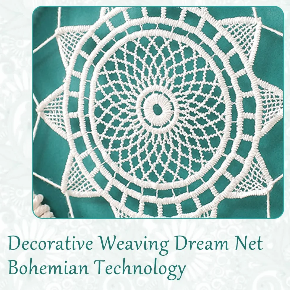 Acchiappasogni Macrame Tessuto Appeso a Parete Bohémien Wall Decor fatto a Mano Grande Dream Catcher Ornamento Regalo Artigianale