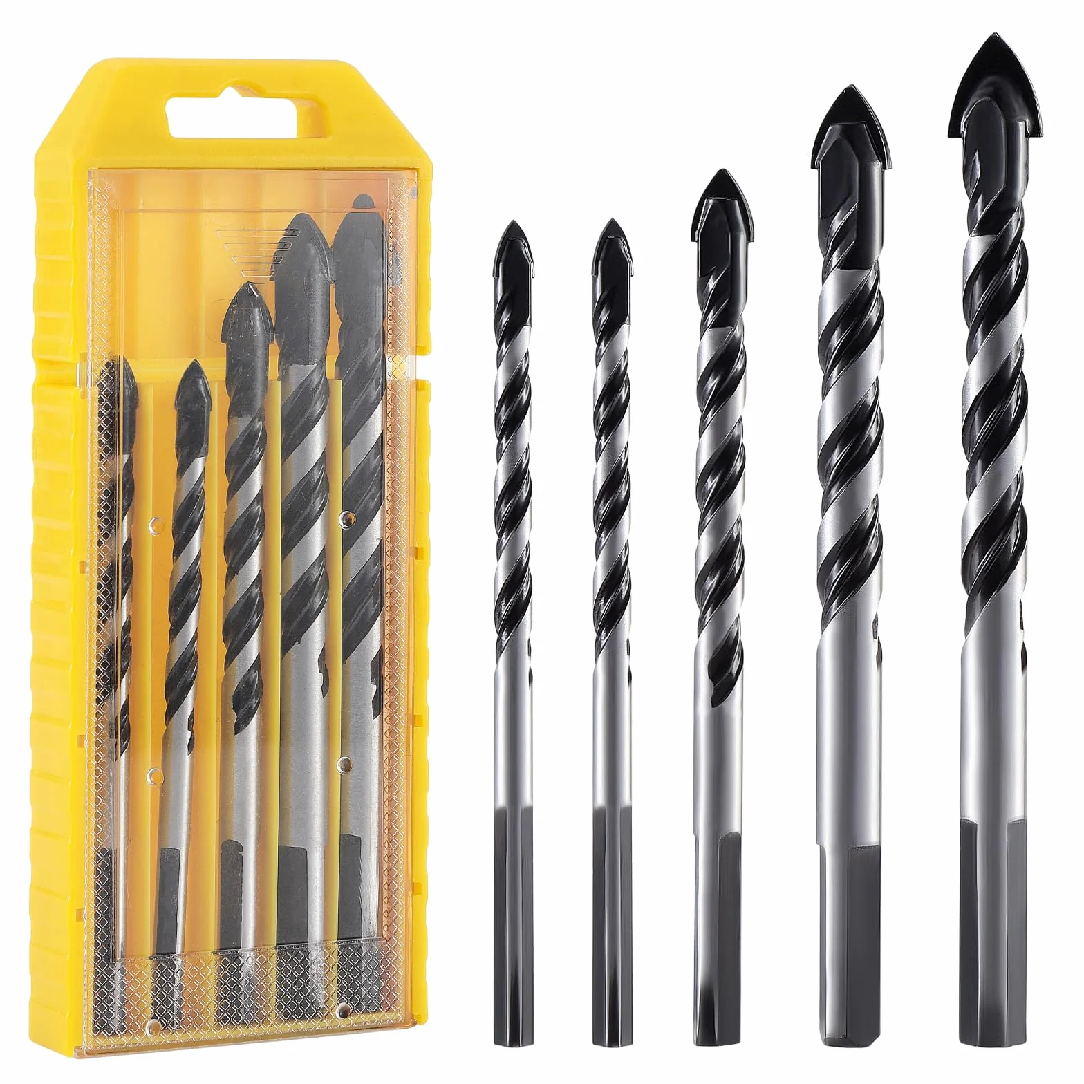 Set di 5 punte per piastrelle e vetro, 6 mm, 8 mm, 10 mm, 12 mm, per forare piastrelle, ceramica, vetro, legno, muro di mattoni