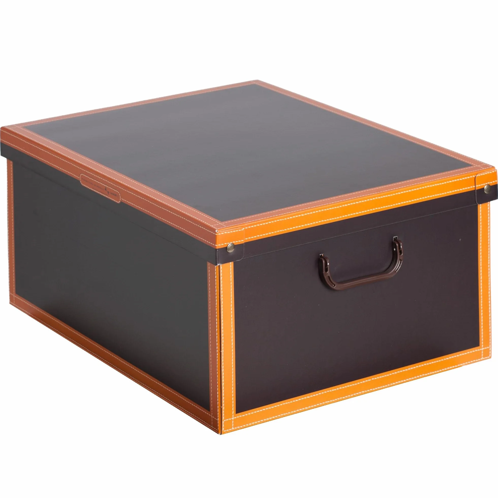 Lavatelli Set 2 pezzi Scatole armadio in cartone organizer vestiti biancheria cambio stagione Cuoio 50x40xh25 cm