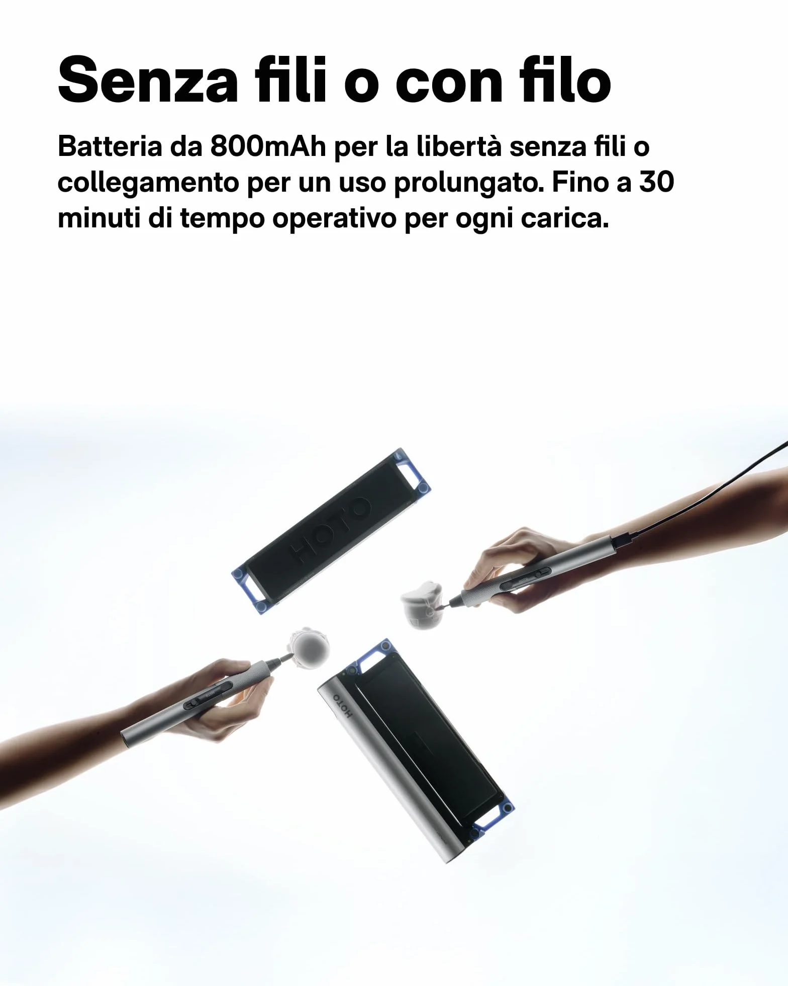 HOTO SNAPBLOQ™ R-A04 Utensile Rotante Multifunzione Senza Fili, 22000 RPM Variabili, 38 Accessori