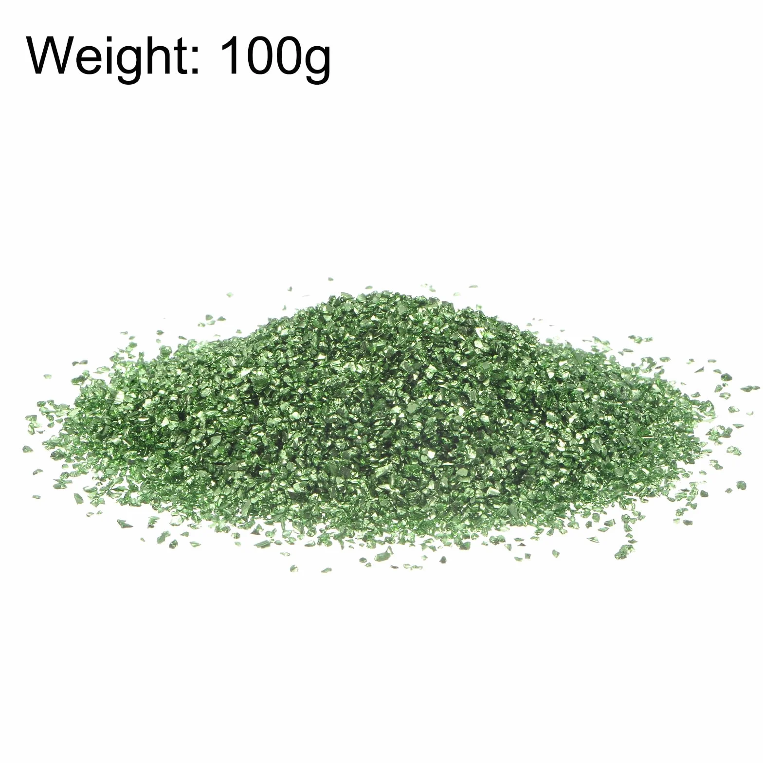 QUARKZMAN 100g Vetro Tritato 0.5-2.5mm Luccicante Elettroplaccato Schegge di Vetro Irregolari per Artigianato Decorazione Arte Resina Riempitivo per Vasi, Verde Scuro