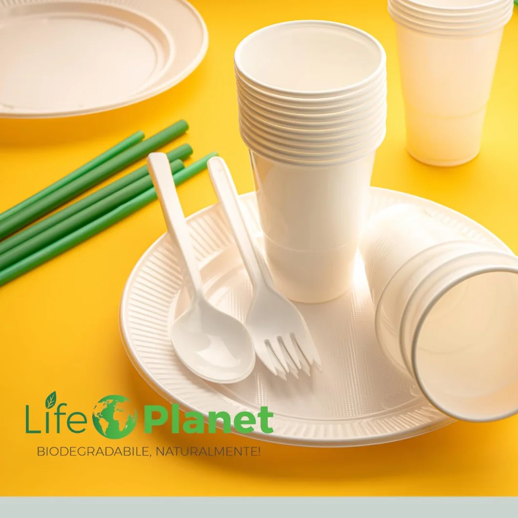 Coltelli Usa e getta in cPLA 1000, Posate Biodegradabili Compostabili, Stoviglie Monouso Naturali