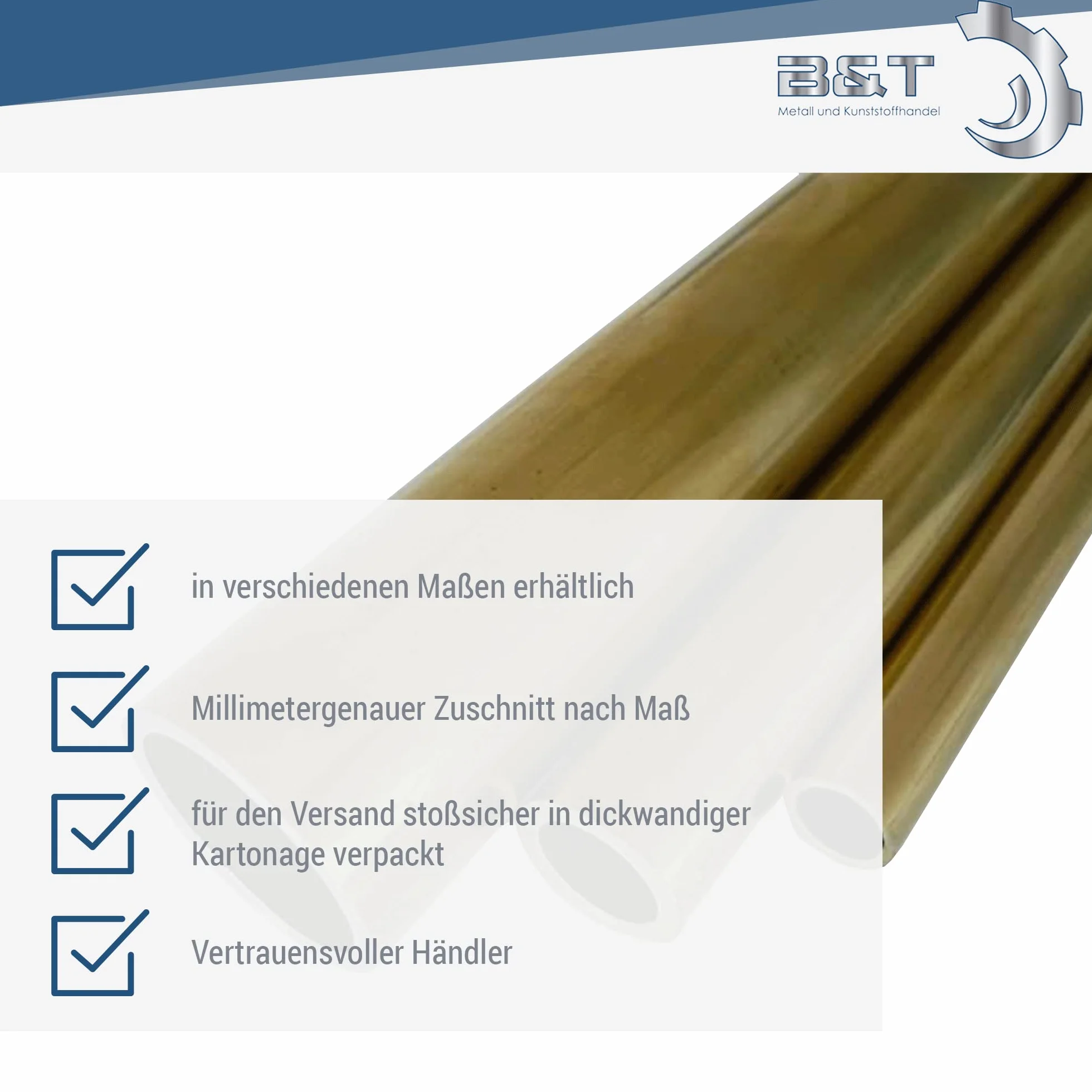 B & T Metallo Ottone Tubo Ø 5,0 X 1,0 mm rotondo – ca. 1000 mm lungo lega MS63 (cuzn37)