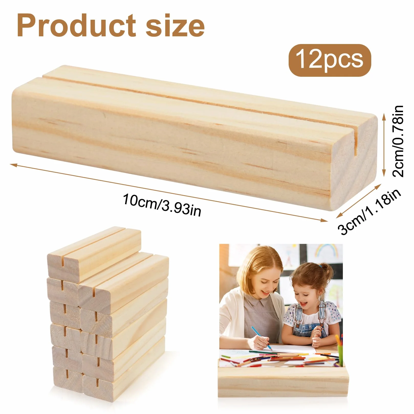 12 Pz Segnaposto Legno Supporto, Segnaposto Tavolo in LegnoPorta Menu da Tavolo, Porta Carte Menu, Porta Biglietti da Visita in Legno per Matrimonio Compleanno Comunione ristoranti feste