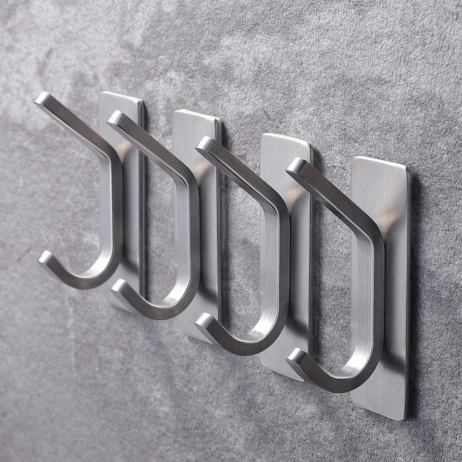 ZUNTO 4 Pezzi Ganci Appendiabiti Adesivi Portasciugamani da Parete Porta Ganci Acciaio Inox Ganci per Bagno e Cucina