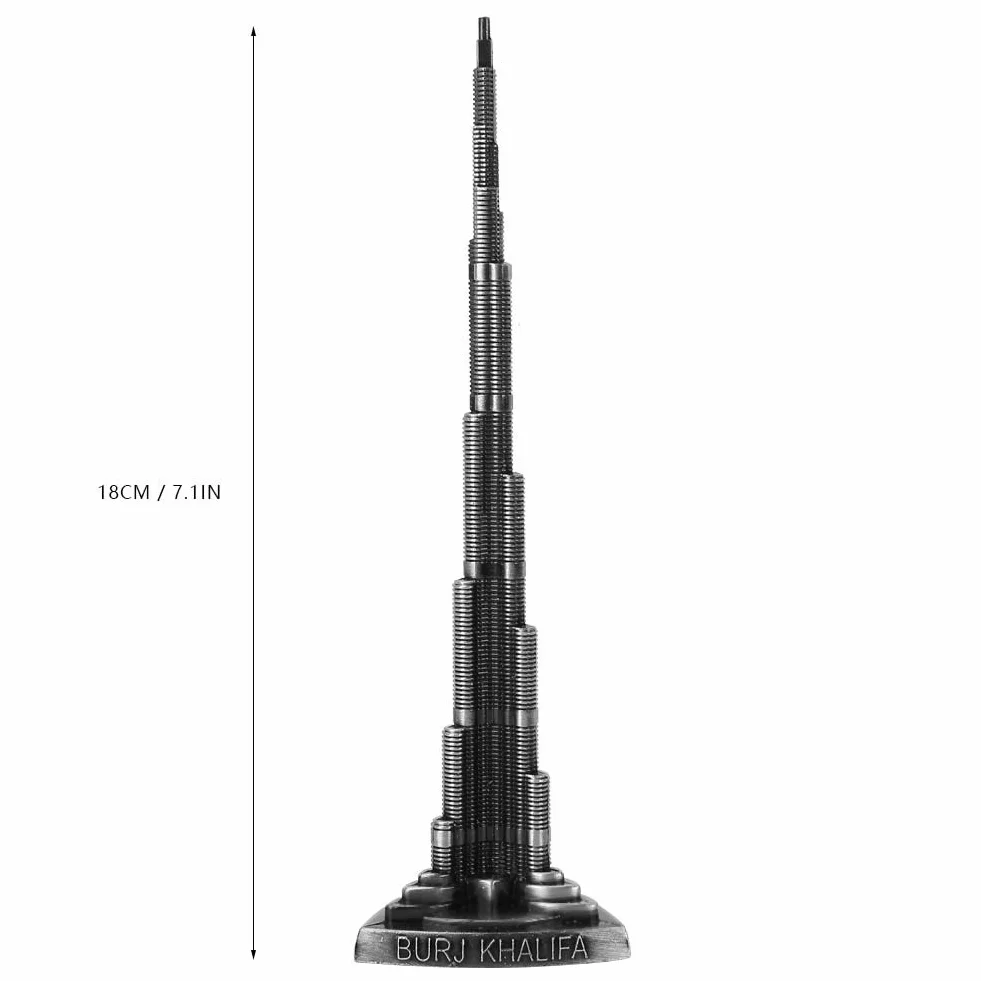 Burj Khalifa Tower Model Metal Miniature Dubai Desktop Decor