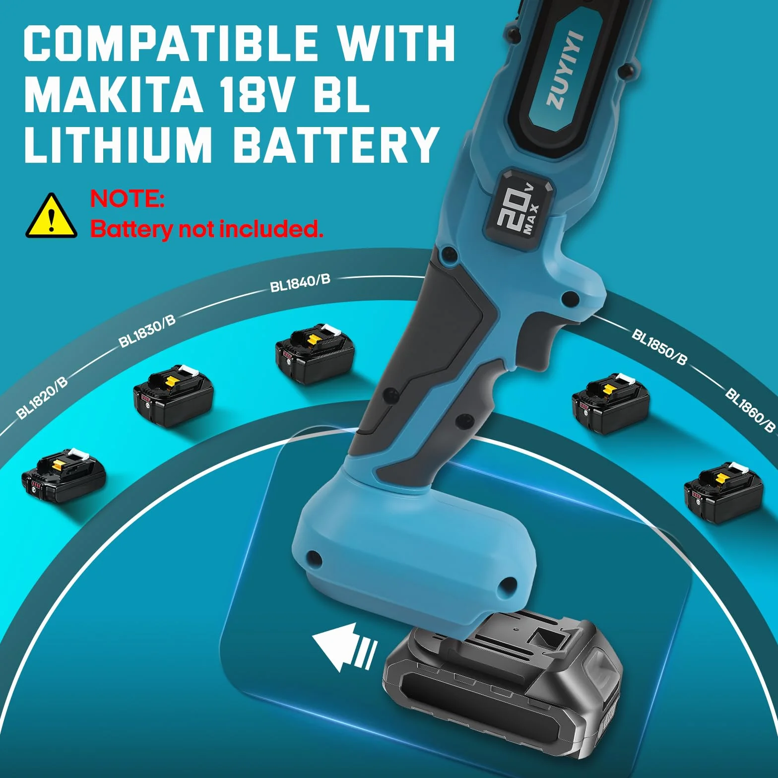 Levigatrice a nastro senza fili per Makita 18 V batteria (non inclusa), 1/2 "x 45,7 cm, levigatrice a nastro elettrica a 6 velocità, mini smerigliatrice a nastro senza spazzole, con 10 nastri