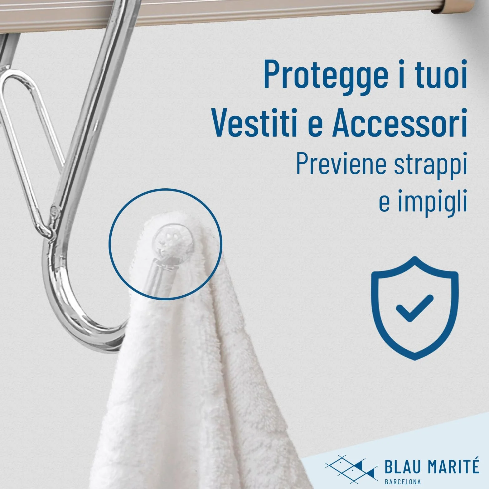 Ganci a S in Metallo con Sistema Anticaduta per Armadio, Argento, 1,5 cm