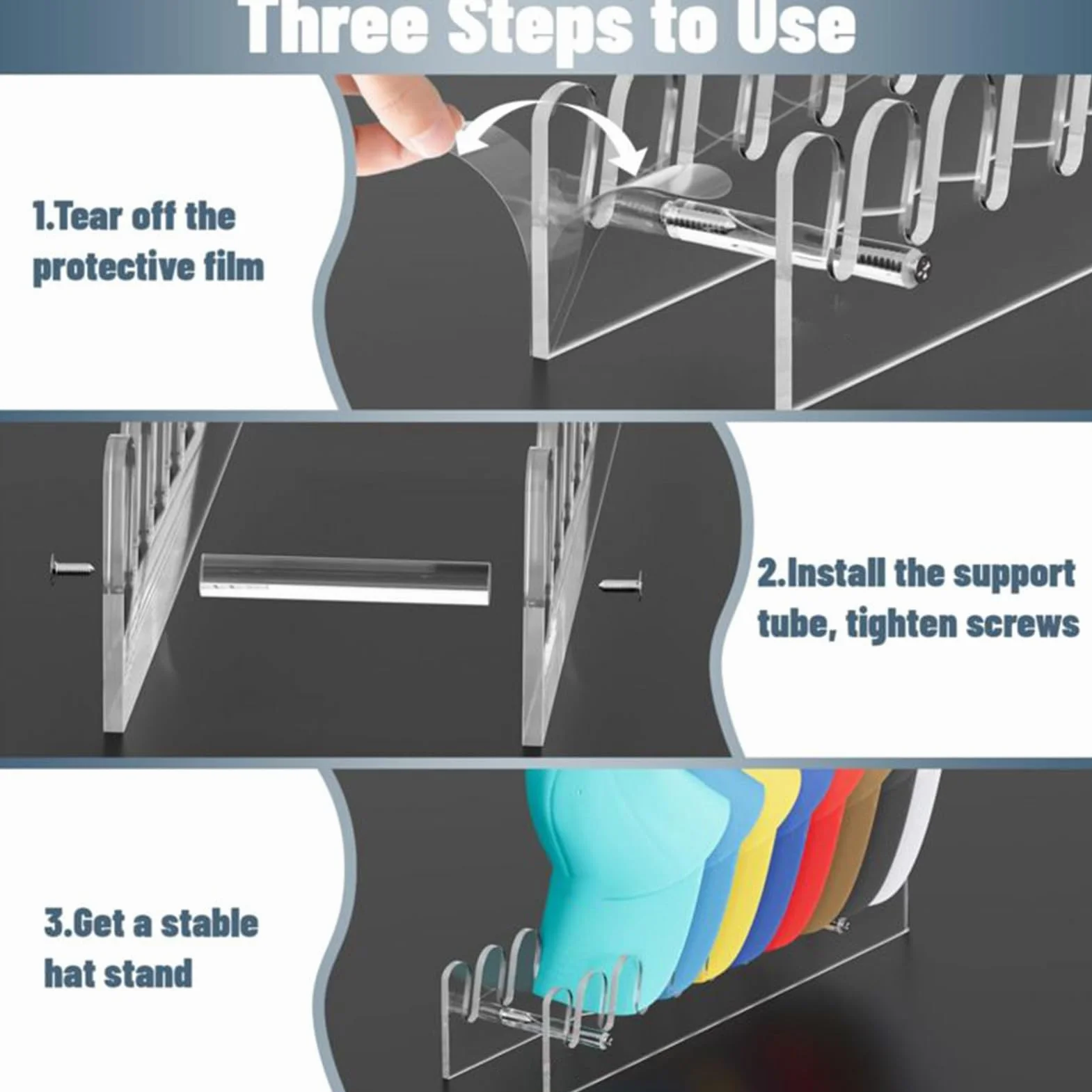 Organizzatore di stoccaggio dei cappelli, rack per cappellini da baseball,Porta di deposito da 10 slot a cappello - Scaffale per organizzatore domestico che risparmia spazio, tappi da baseball stand-s