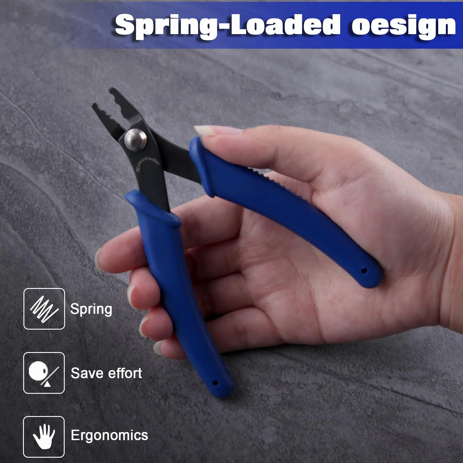 SPEEDWOX Pinza crimpatrice per perline Strumento per la creazione di gioielli da 5 pollici Mini pinze di precisione standard con testa dritta a molla multiuso gioielli fai da te perline Hobby