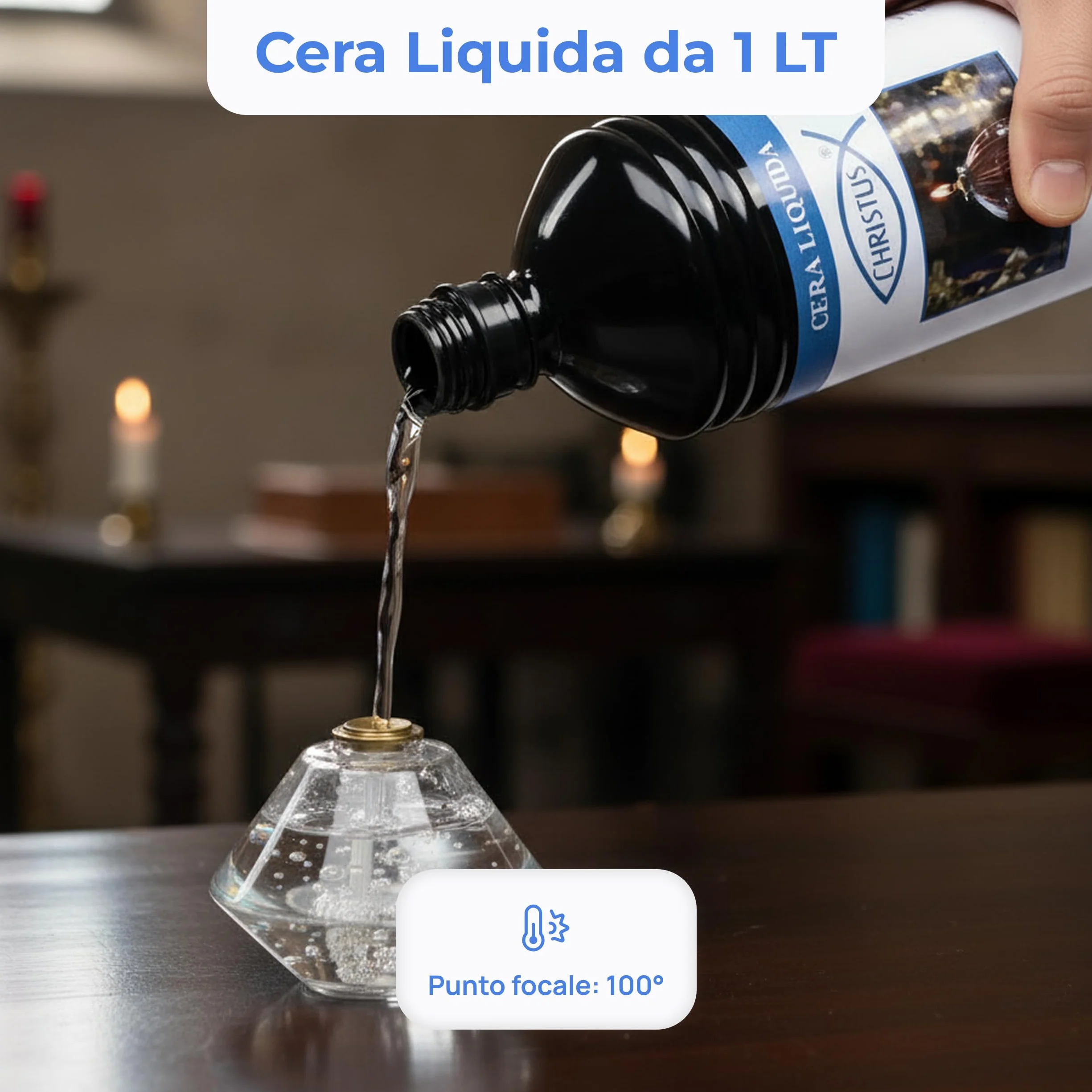 Cera Liquida 1 LT per Candele - Adatto per Uso Interno e Liturgico | Conforme Normative Europee