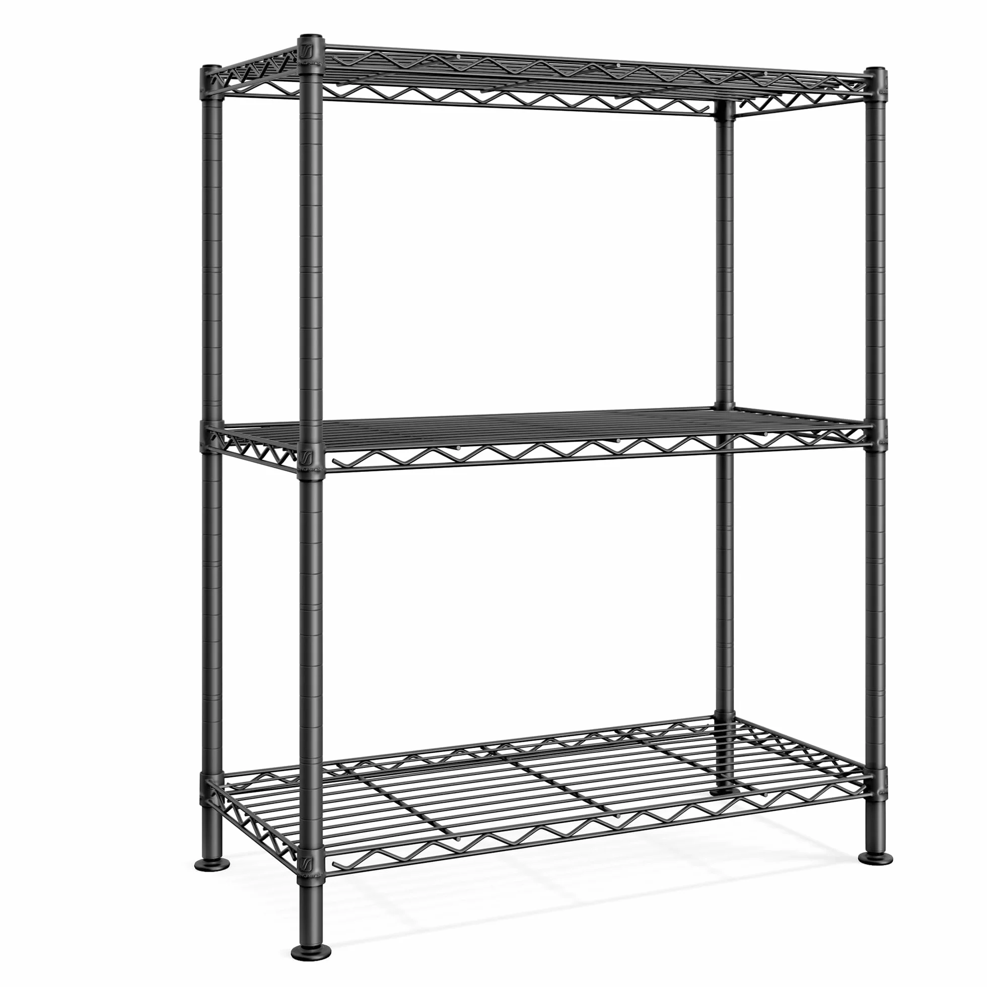 SONGMICS Scaffale Portaoggetti, Ripiani Regolabili, Scaffale di Stoccaggio, per Garage, Camera da Letto, Soggiorno, Cabina, Cucina, Dispensa, 3 Livelli, 30 x 60 x 77 cm, Nero Inchiostro LGR163BH01