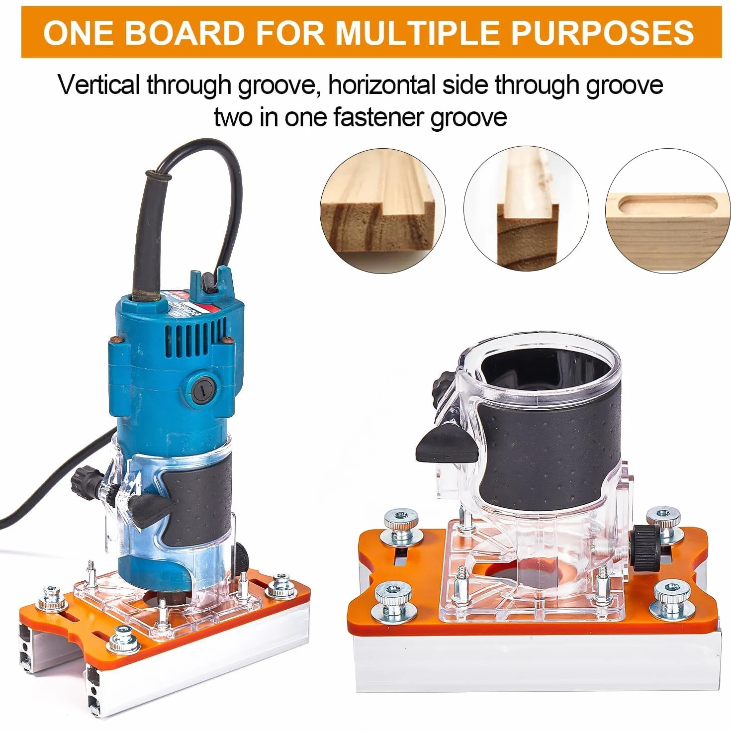 2 in 1 Fresatrice Verticale Legno Piastra di Base Set, per Rifilatore per Legno da 65 MM, Fresatrice per Legno Piastra di Base - Versatilità e Precisione per I Tuoi Progetti di Falegnameria
