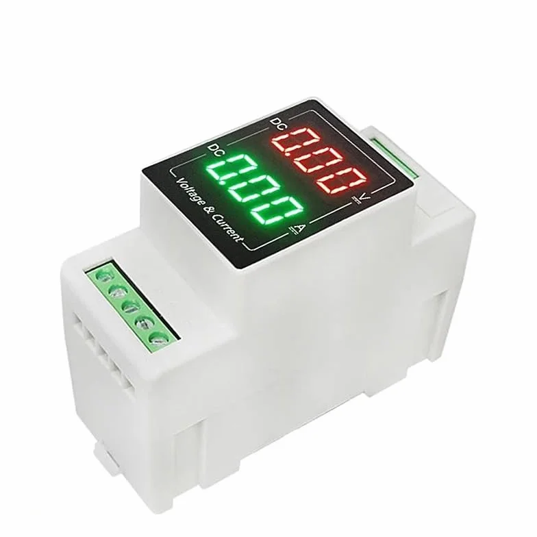 NURII Voltmetro DIN Rail Tipo DC con Display Digitale 100V, amperometro 20A, misuratore Digitale Integrato 50A 1000V(DC0-300V 50A)