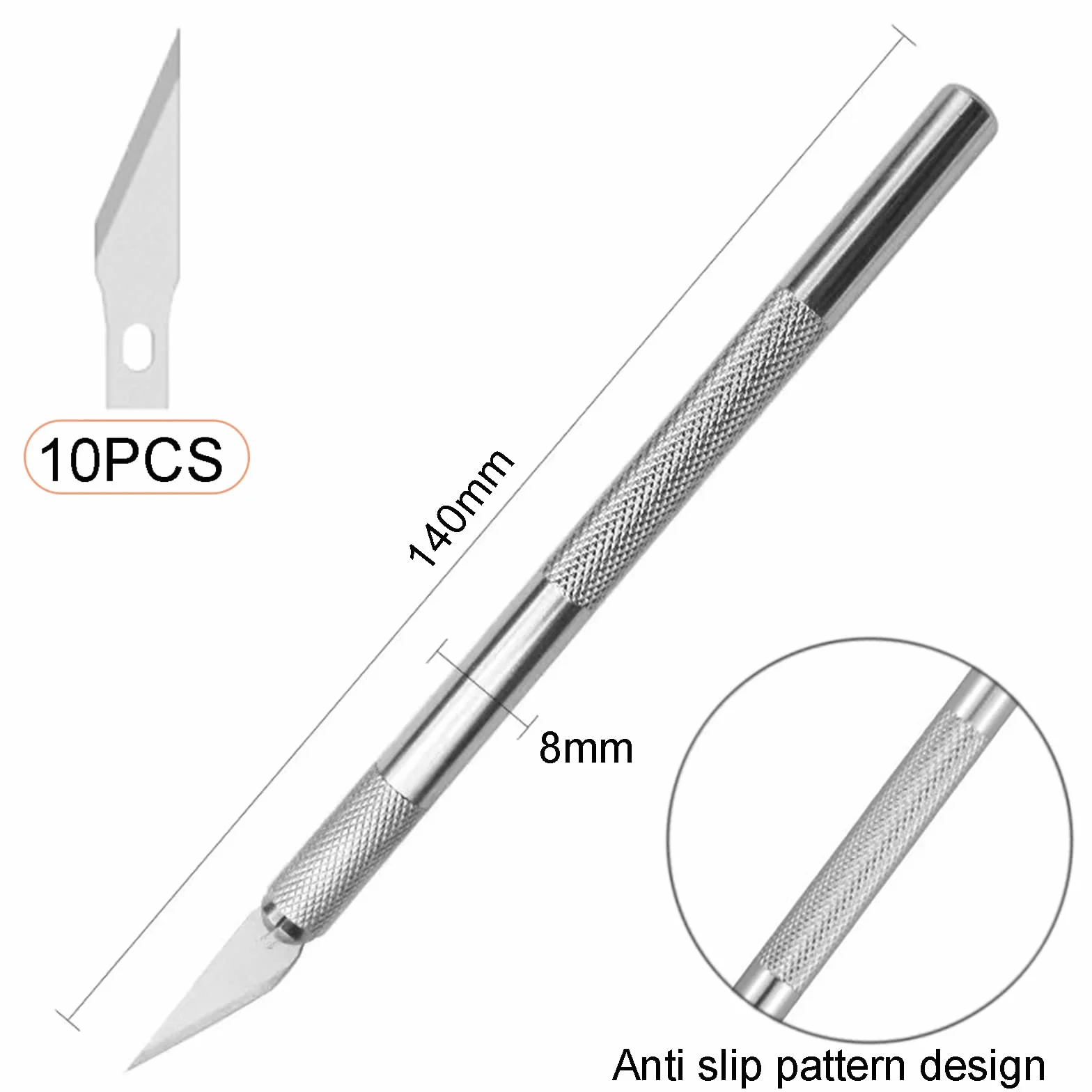 Cutter Di Precisione, Taglierino Cutter e 10 Lame di Ricambio in Acciaio, Coltello da Intaglio Artistici, Coltello da Innesto, Coltello Artigianale, Coltello da Innesto Giardino